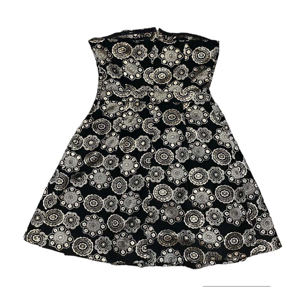 Hollister black gold mini strapless dress 7 NWT